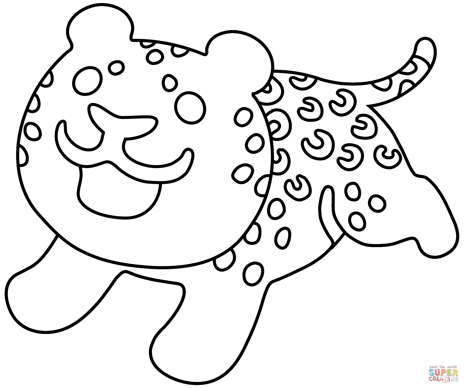 Leopard emoji coloring page free printable coloring pages