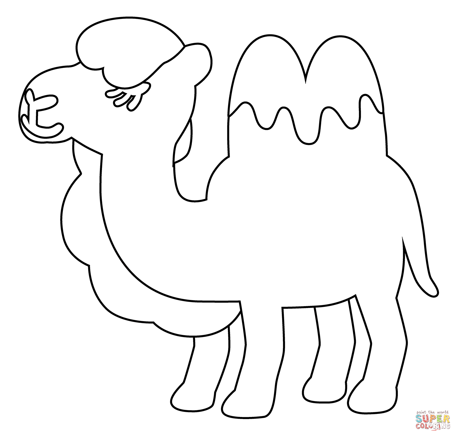 Two hump camel emoji coloring page free printable coloring pages