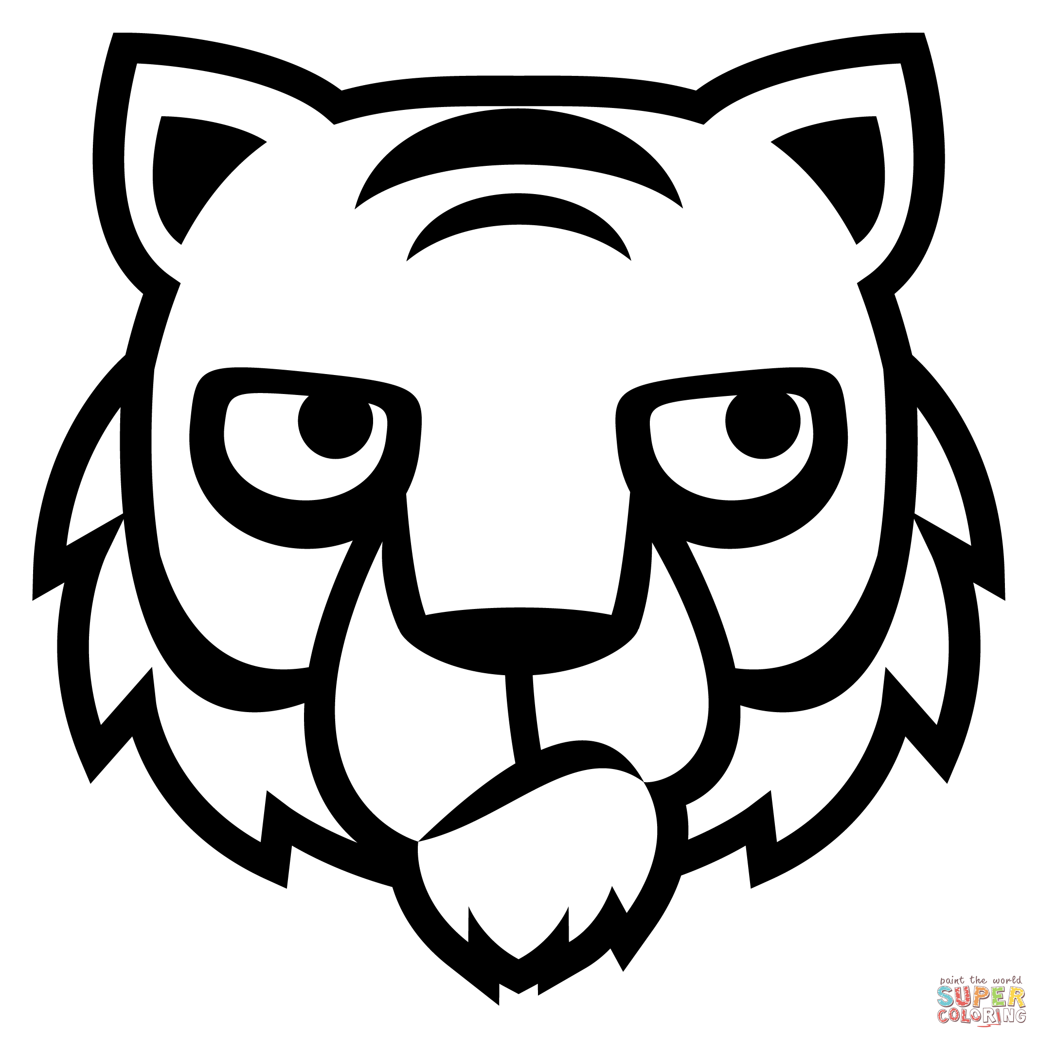 Tiger face emoji coloring page free printable coloring pages