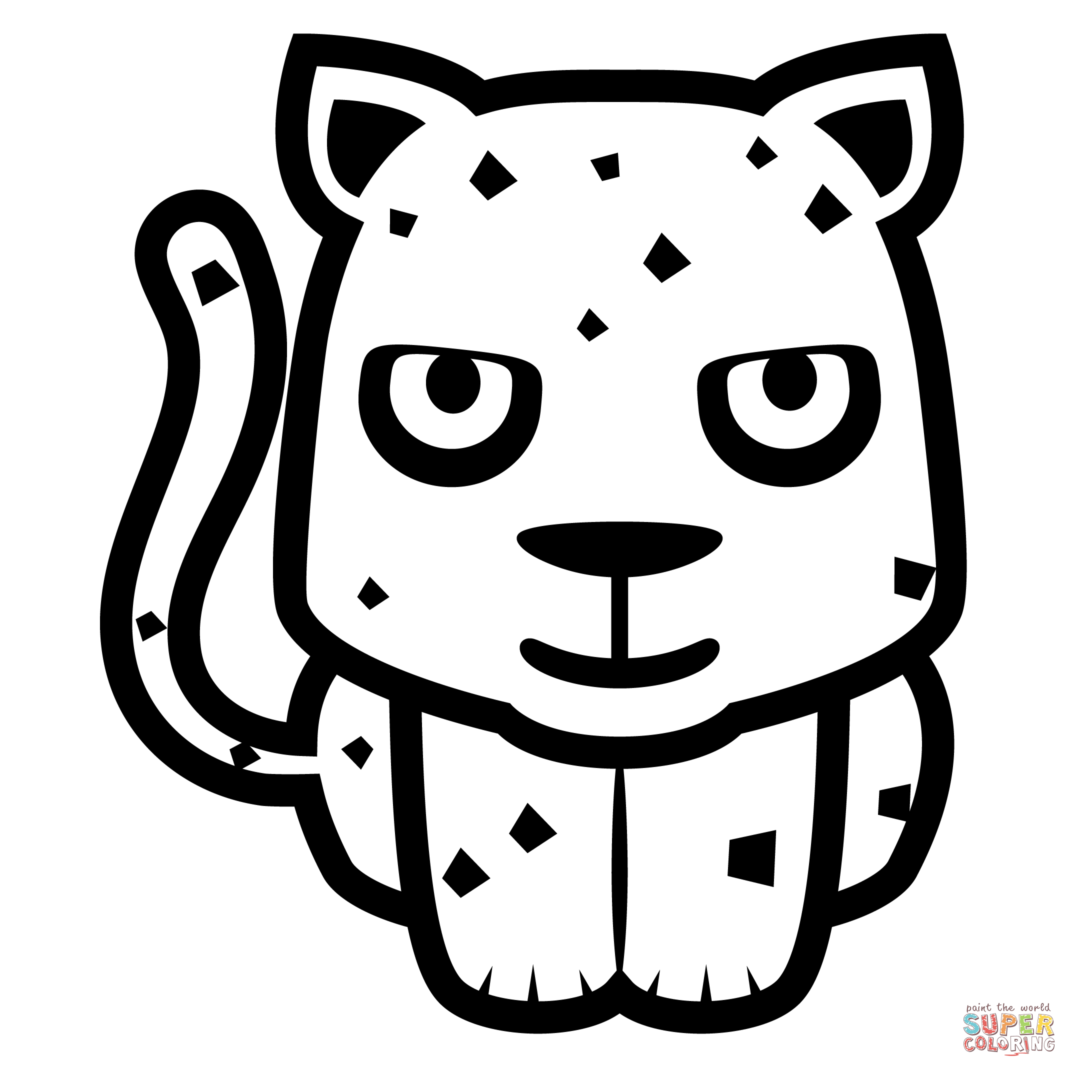 Leopard emoji coloring page free printable coloring pages