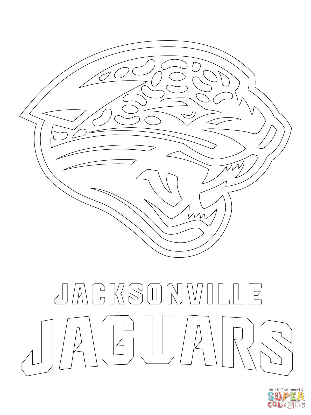 Jacksonville jaguars logo coloring page free printable coloring pages