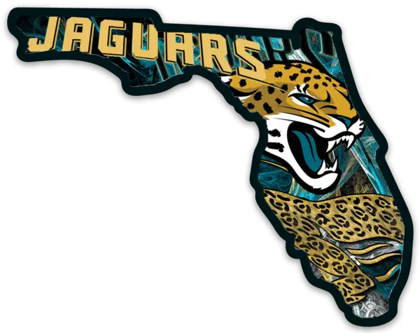 Jacksonville jaguars logo type and jaguar state of florida shape die