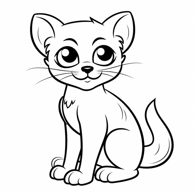 Premium ai image jaguarundi cat kids learning charm flat coloring book kawaii line art