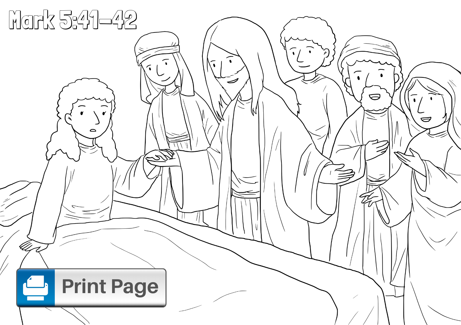 Free jesus heals jairus daughter coloring pages printable pdfs â connectus