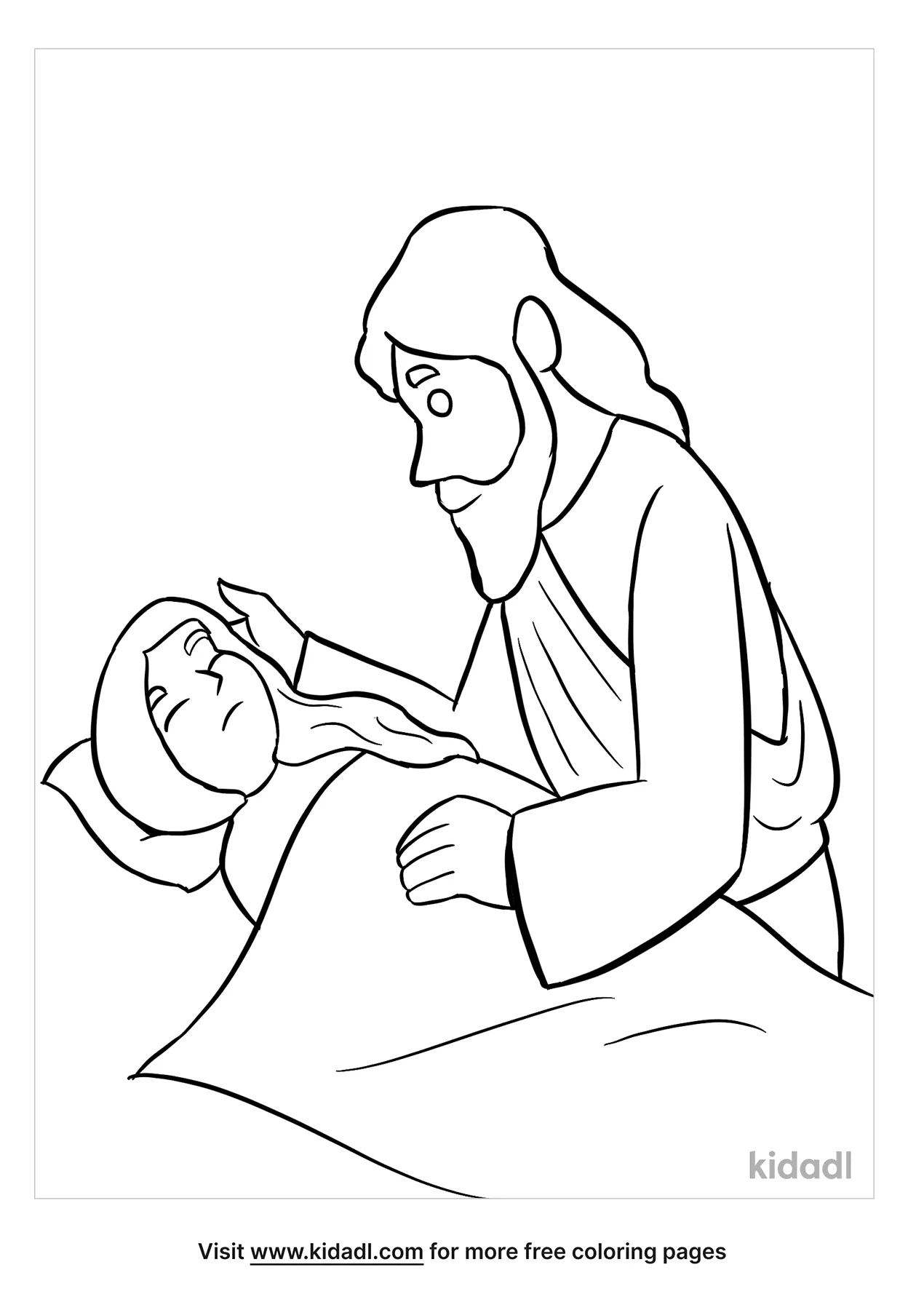 Free jesus heals jairus daughter coloring page coloring page printables