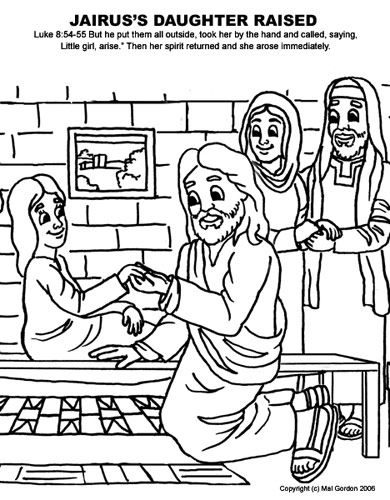 Bible coloring pages jairus daughter bible coloring