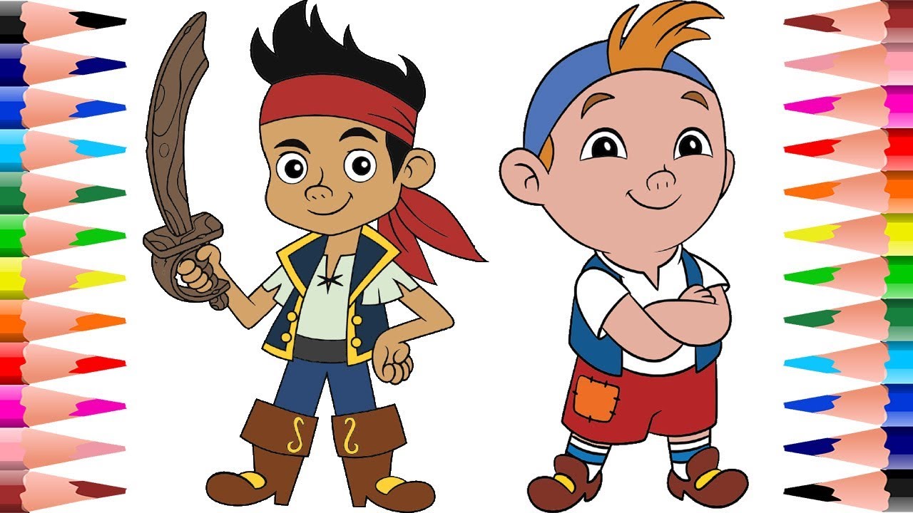 Painting jake and the neverland pirates coloring book for kids