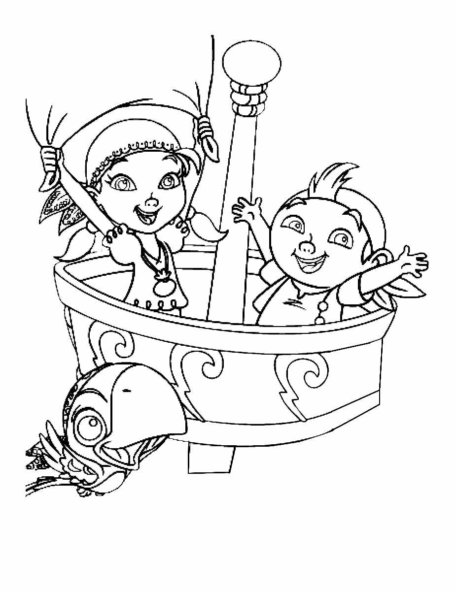 Jake and the pirates disney coloring pages to print for kids