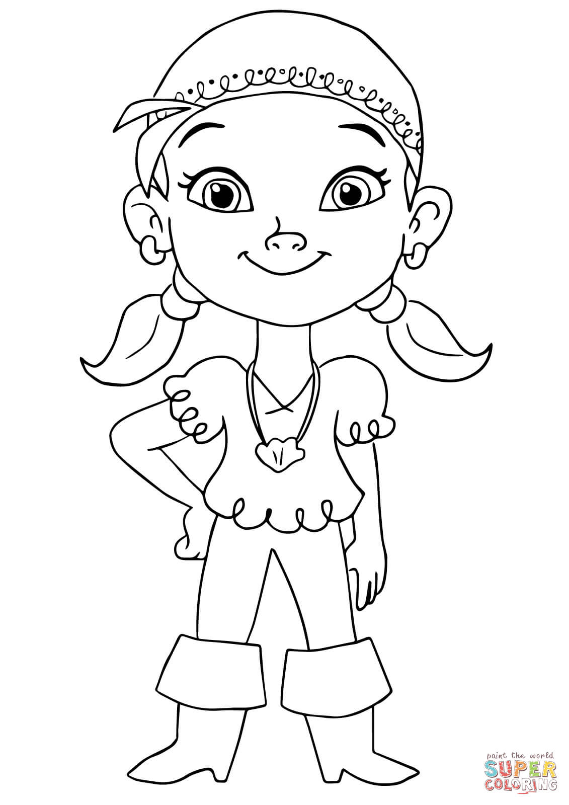 Izzy pirate coloring page free printable coloring pages