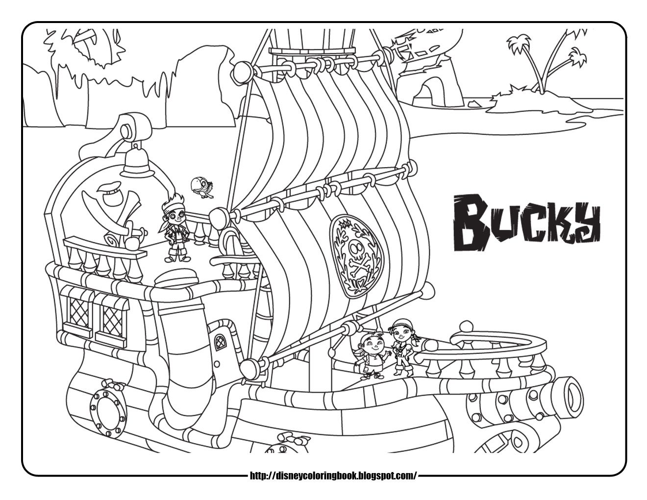 Jake and the never land pirates pirate ship coloring pages bucky pirate coloring pages disney coloring pages coloring pictures for kids