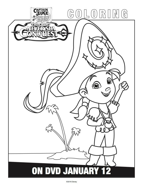 Disney captain jake and the neverland pirates izzy coloring page