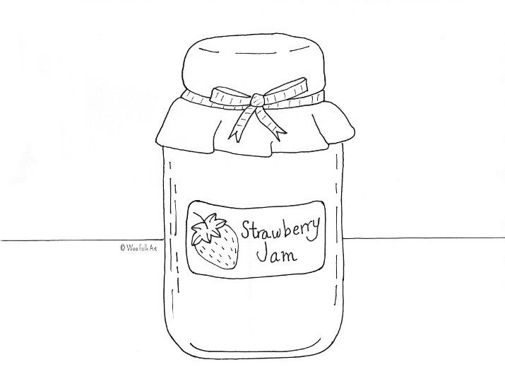 Strawberry jam coloring page coloring pages strawberry jam jam jar