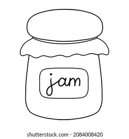 Coloring page winter illustration jar jam stock illustration