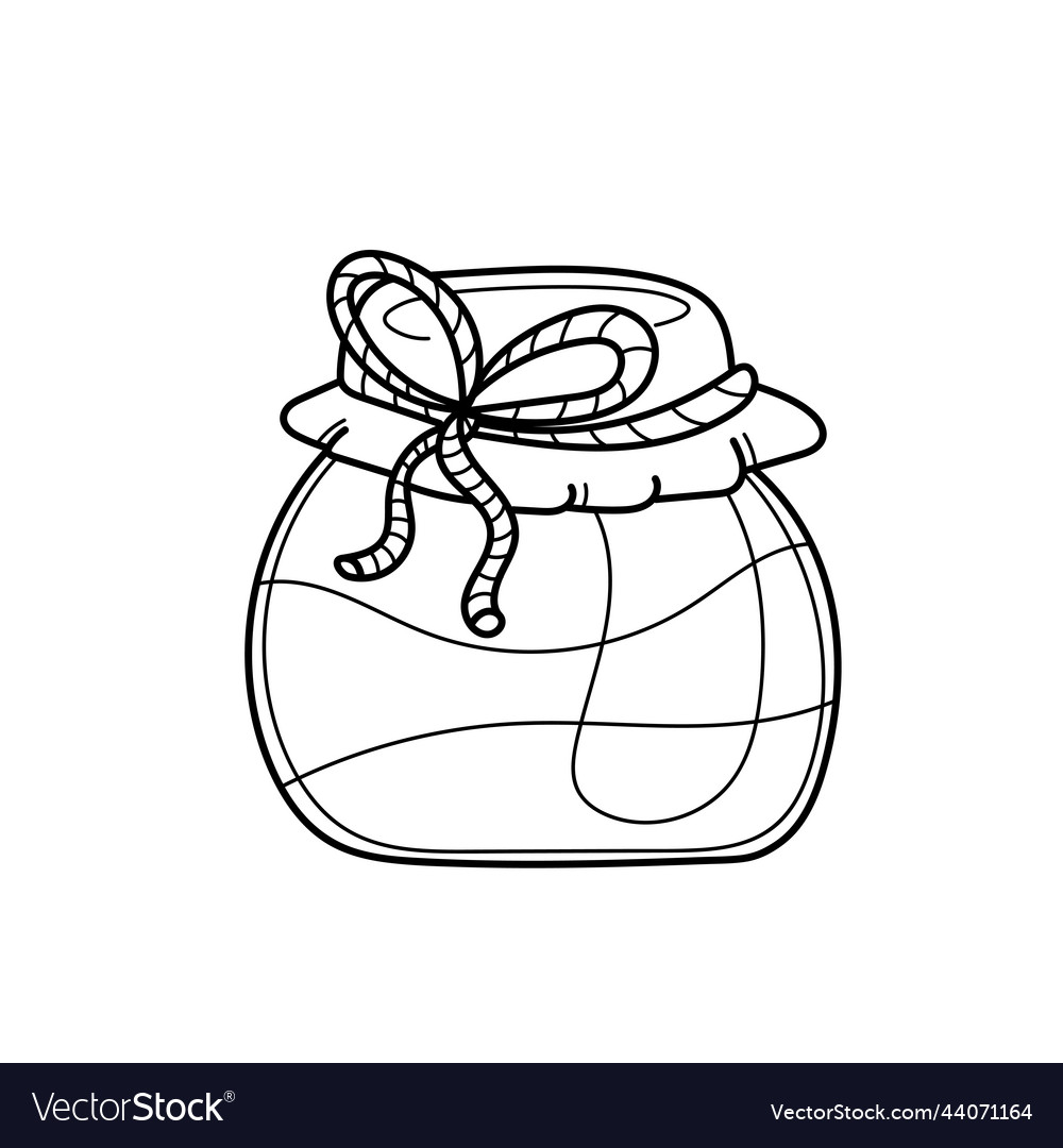 Jar of jam coloring page for adult and kids vector image