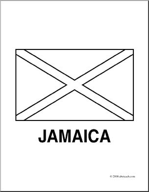 Clip art flags jamaica coloring page i