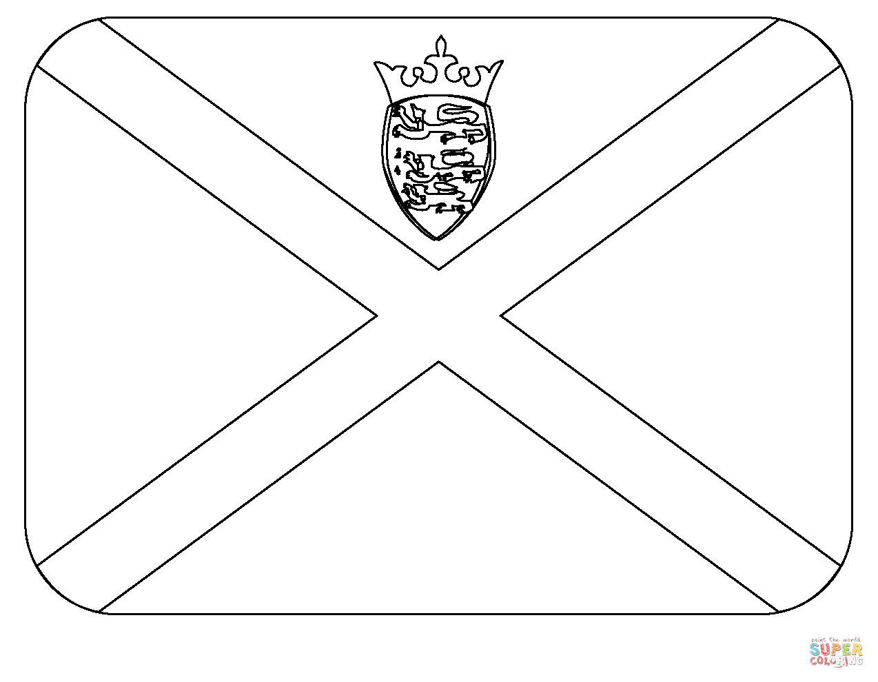 Flag of jersey emoji coloring page free printable coloring pages