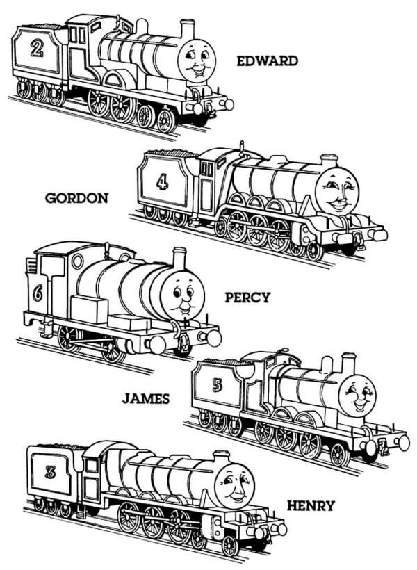 Edward gordon percy james and henry are friends of thomas coloring page