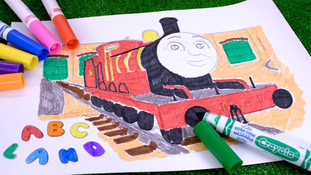 Jaes the red engine â coloring page with thoas and friends â