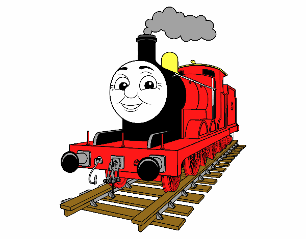 Colored page james the red engine painted by user not registered