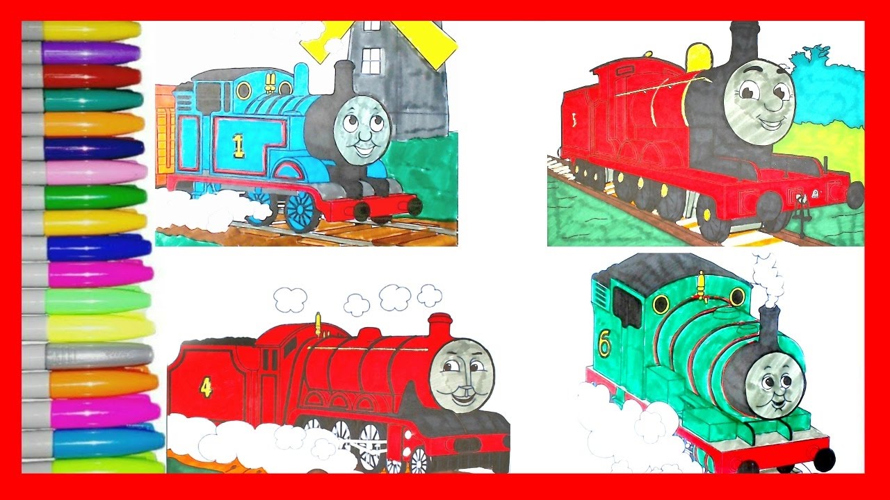 Learn colors with thoas and friends coloring page thoas jaes percy and a red gordon