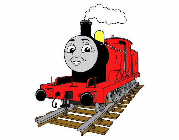 Colored page james the red engine painted by user not registered