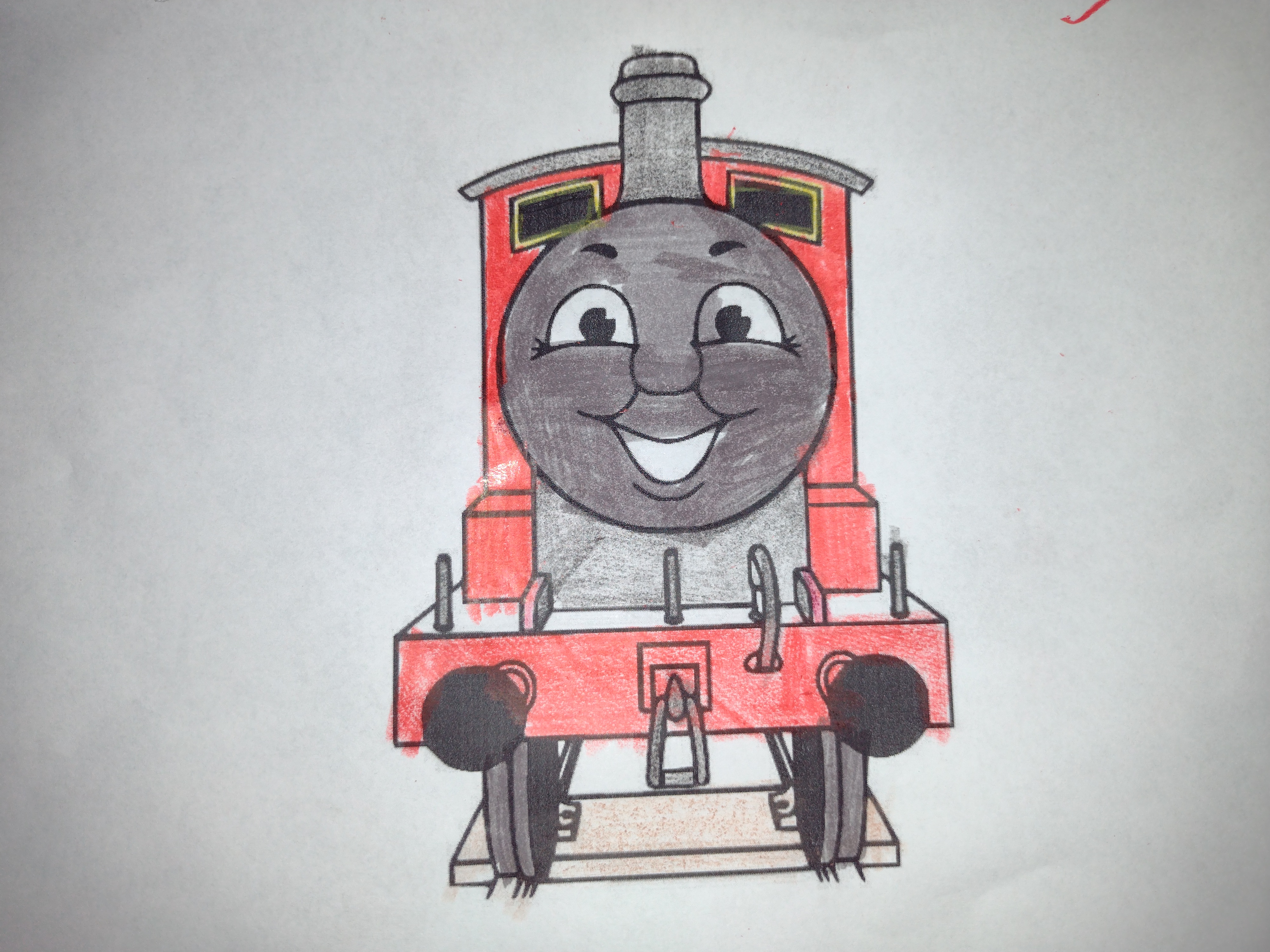 James the red engine coloring page front view by ssunkara on