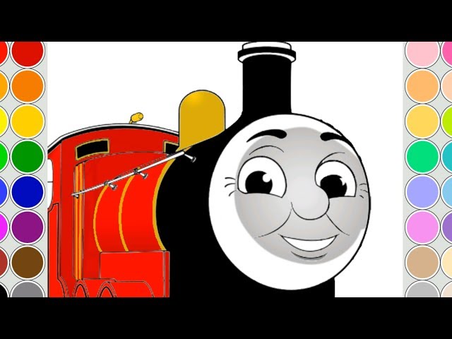 Coloring james train for kids drawing animation thomas and friends colouring book pages