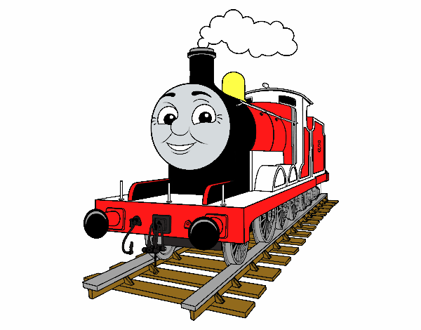 Colored page james the red engine painted by user not registered