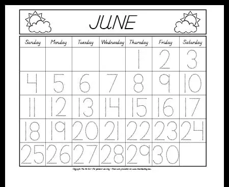June calendar free printable â the art kit