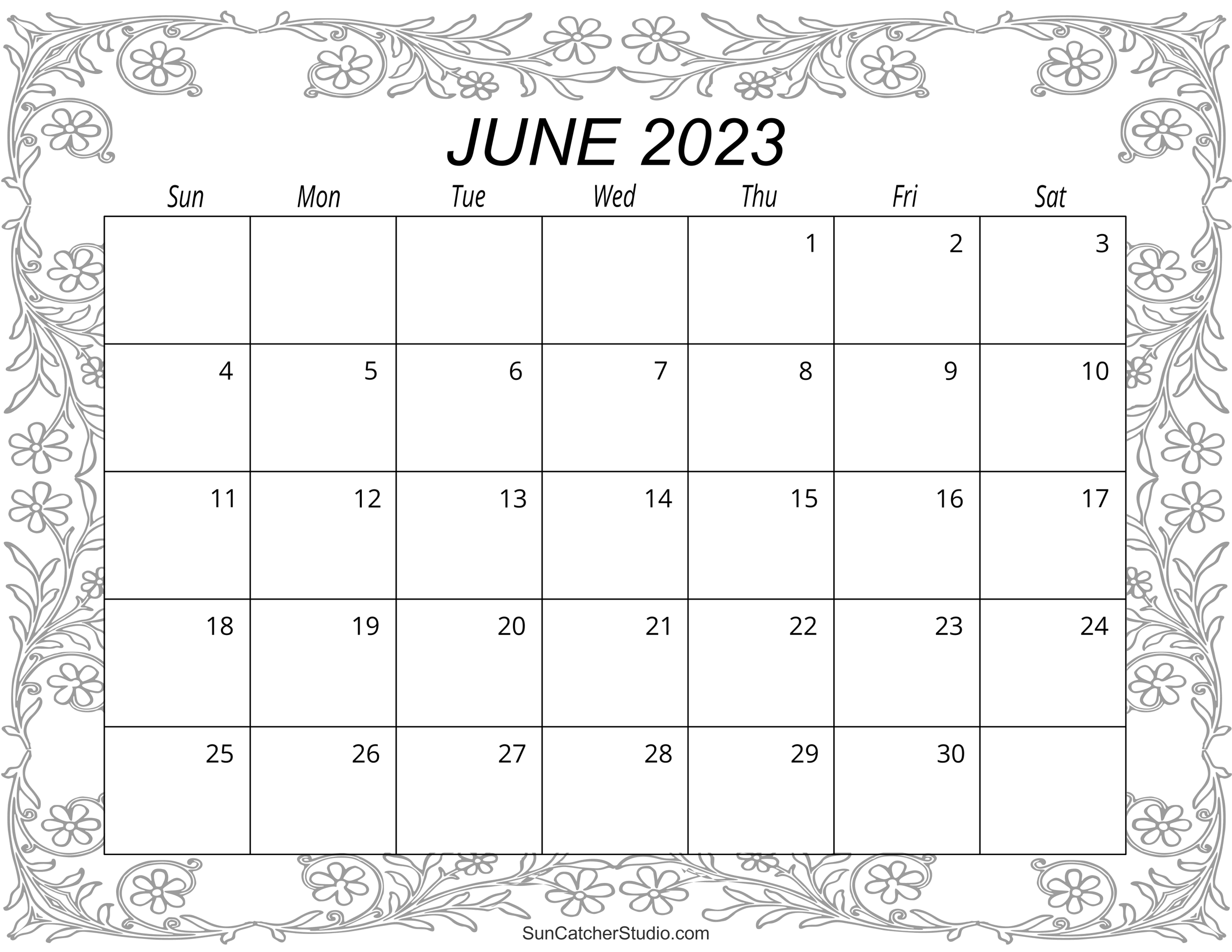 June calendar free printable â diy projects patterns monograms designs templates