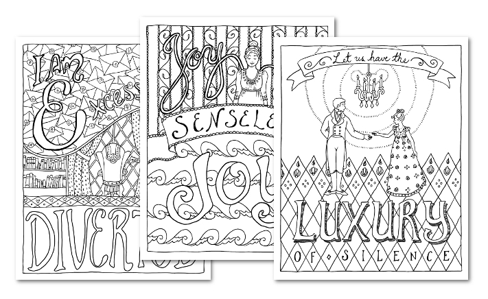 Free coloring pages jane austen quotes