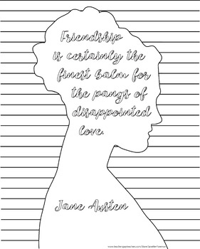 Jane austen coloring pages with book quotes literature posters regency era