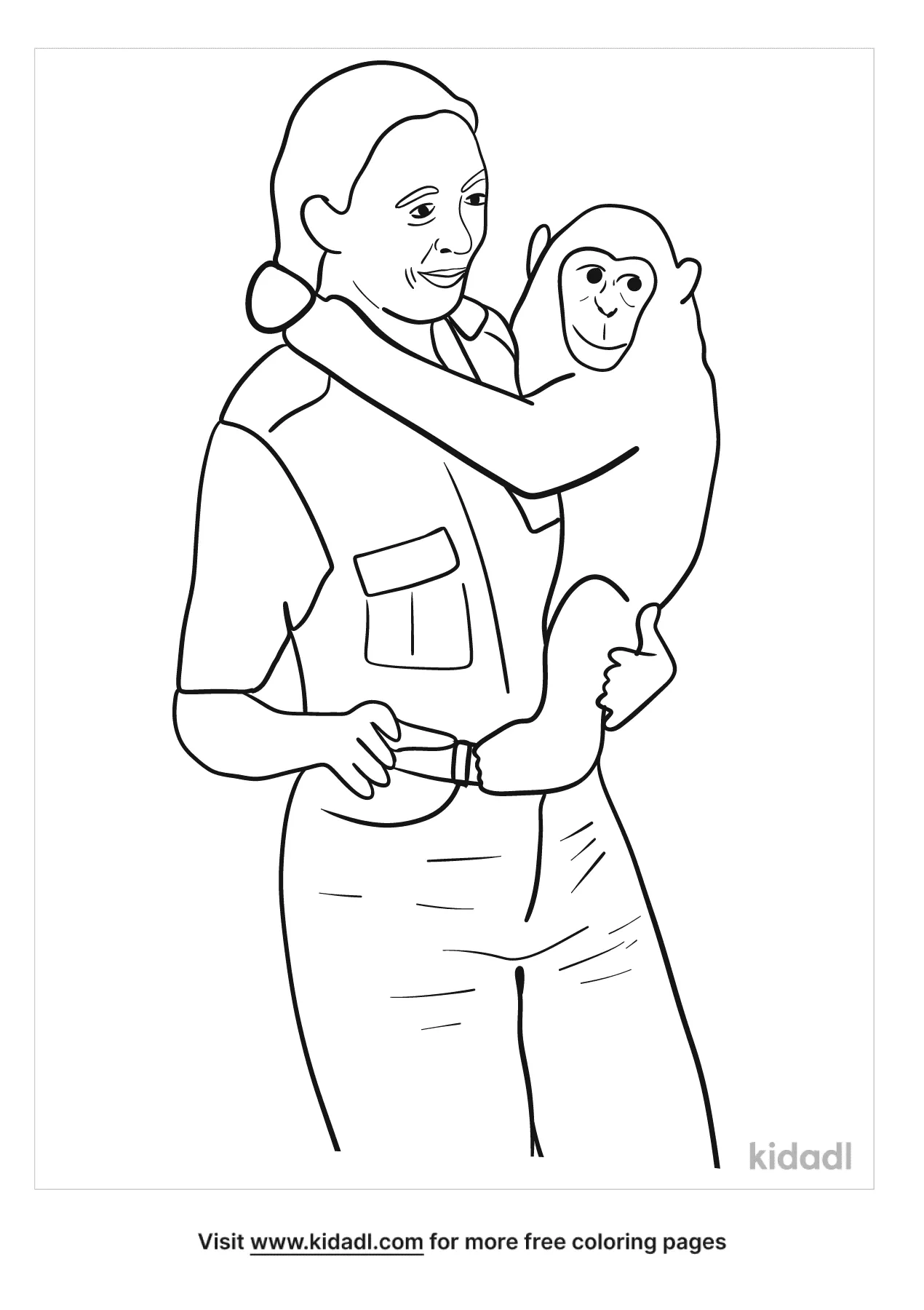 Free jane goodall coloring page coloring page printables