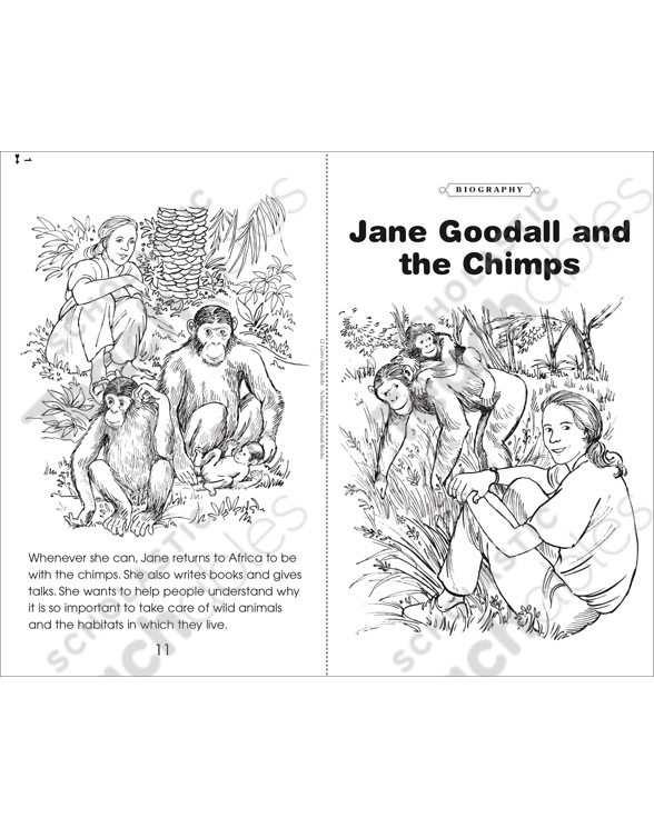 Jane goodall and the chimps printable mini