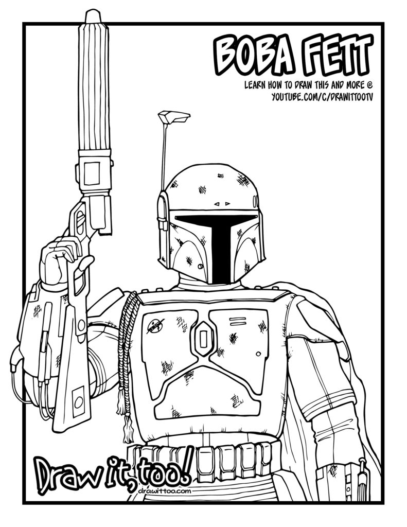 Boba fett star wars drawing tutorial