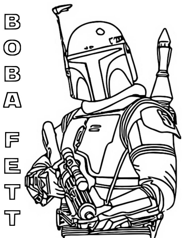 Coloring page the book of boba fett boba fett