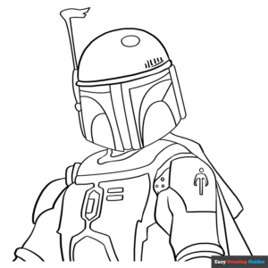 Boba fett from star wars coloring page easy drawing guides