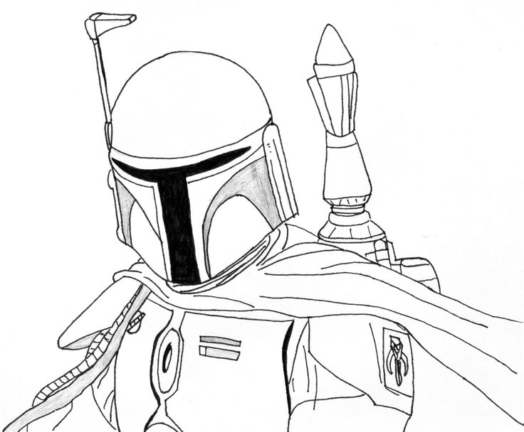 Star wars coloring page boba fett