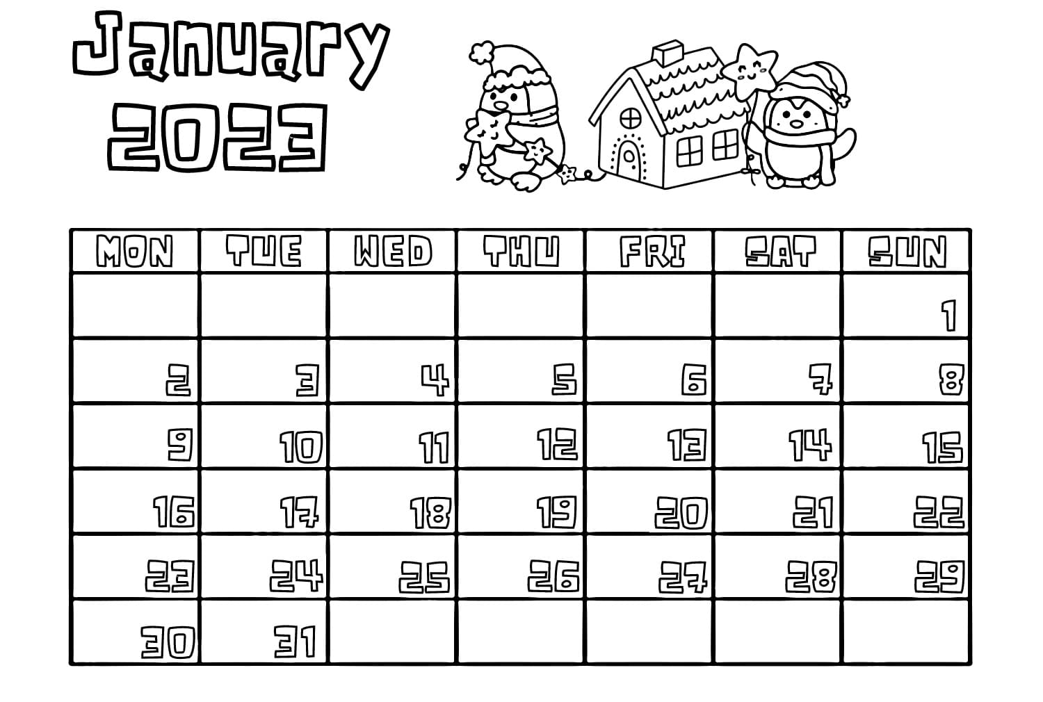 January coloring pages