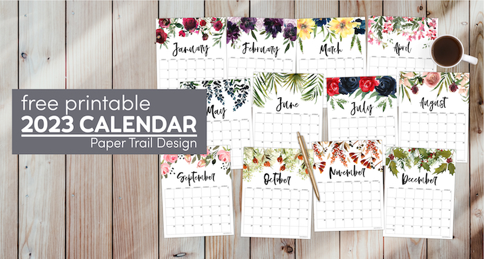 Free calendar printable â floral