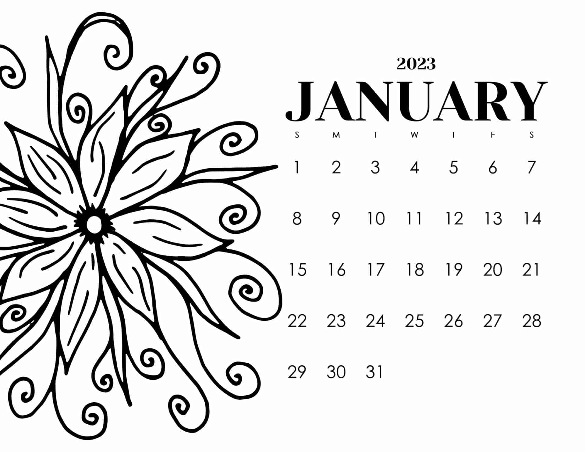 Free january calendars simply love printables