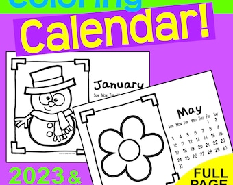 And coloring calendar for kids to color parent christmas gift for parents from kid student gift personalize customize printable d instant download