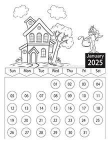 Coloring pages calendar