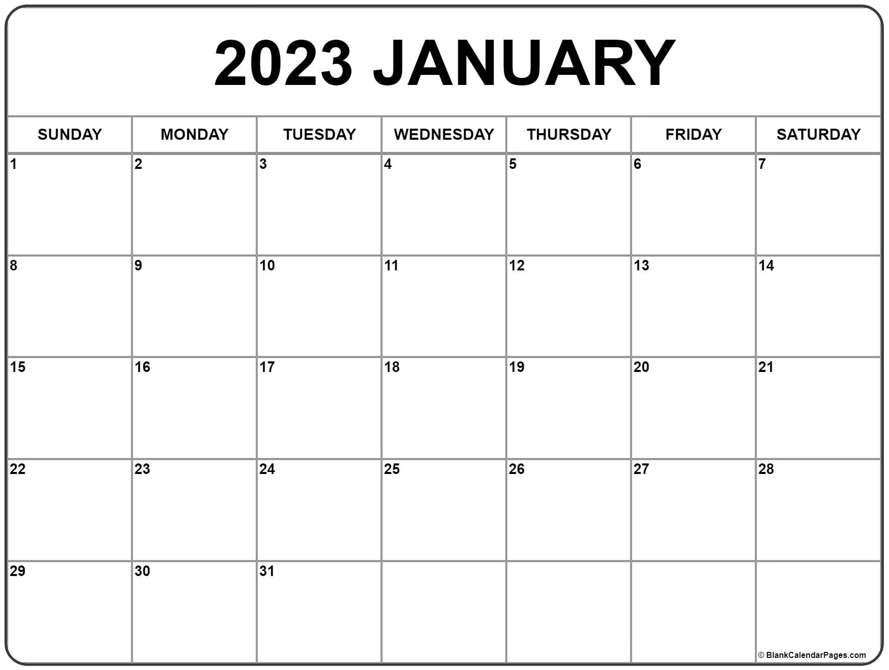 January calendar free printable calendar