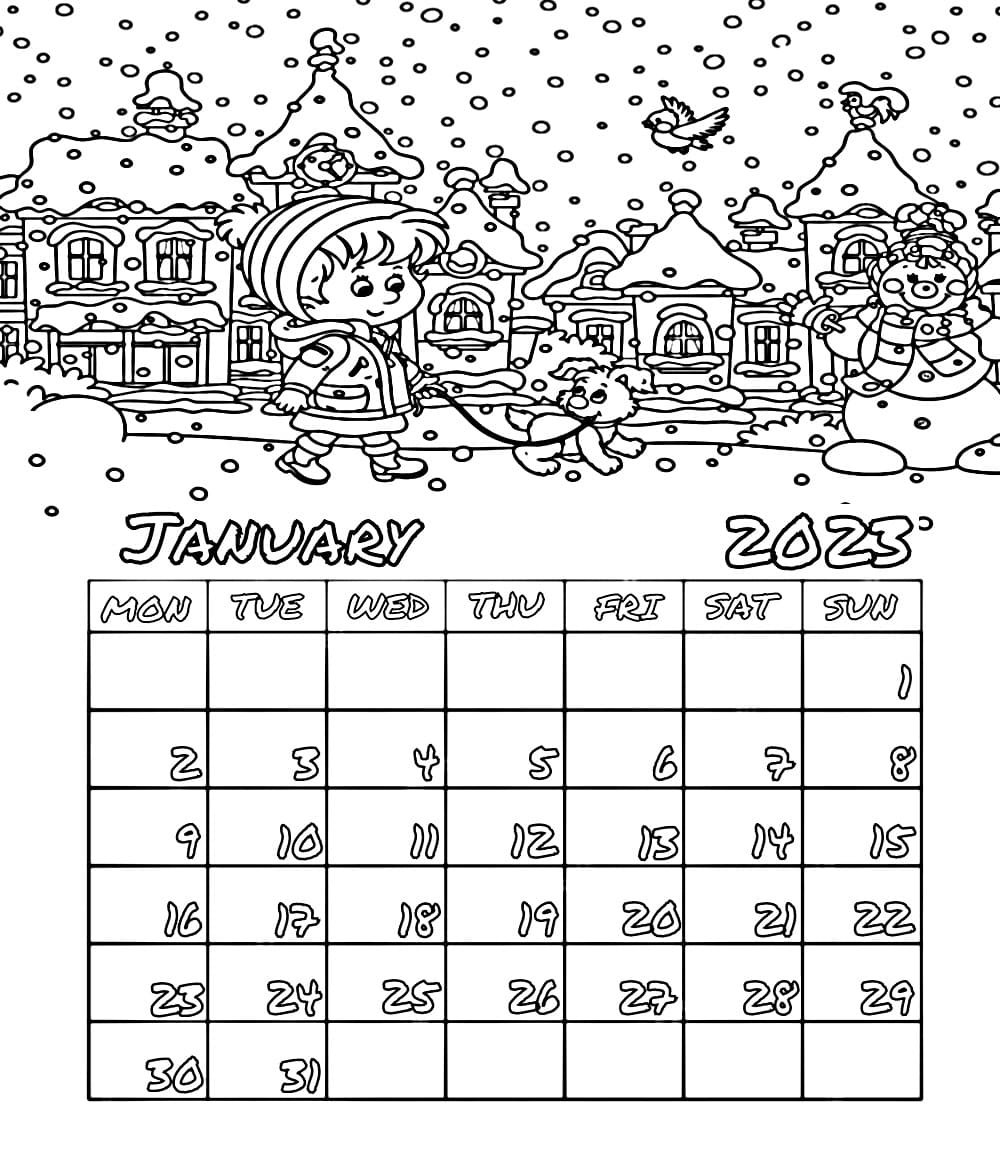 January coloring page