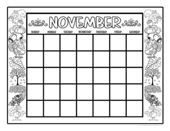 Editable printable monthly calendars coloring pages by the brighter rewriter