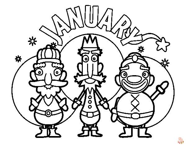 Fun january coloring pages for kids