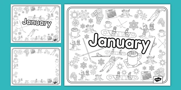 Lets doodle january coloring sheets teacher