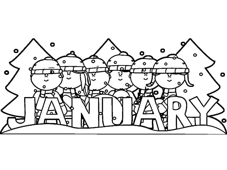 Coloring pages kids january coloring page