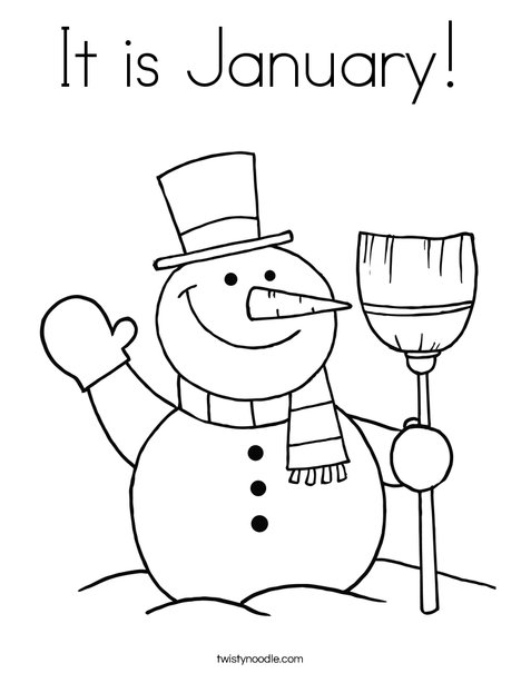 It is january coloring page